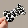 Elegante pinza de garra de abulón mate para mujer, pinza para el pelo de lujo de alta gama, pasador con estampado de leopardo para la parte trasera de la cabeza, elegante accesorio para el pelo de pico de pato