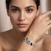 Pulseira Flor em Zircônia Microincrustada de Luxo Leve de Nicho Transfronteiriça para Mulheres, Joia Tendência Estilo Ins de Nicho Cravejada com Diamantes para Mulheres Atacado