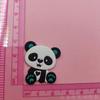 Desenho fofo panda borracha macia acessórios de joia DIY patch para capa de celular furo em sapato flor sapato copo de água adesivos para geladeira