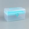 Herramientas de Plástico Transparente Caja de Herramientas Doméstica Portátil para Pintura de Estudiantes de Primaria Doble Capa Caja de Almacenamiento para Arte de Uñas Caja de Herramientas