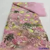 Vestido de Malla Multicolores Exquisito Estilo Chino 3D con Patrón de Plantas para Mujer Vestido de Novia Traje de Escenario Tela Bordada Encaje de Novia