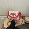 Bolsa de Braço Feminina Estilo Coreano Ins, Menina Doce, Laço, Bolsa Quadrada Pequena Francesa de Ombro Único, Nova Bolsa Transversal Versátil