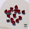 Joyería de uñas china roja en línea Año Nuevo rojo Diamante de cristal corazón de durazno torcido cuadrado gordo amor hacha joyería de uñas puntiagudas