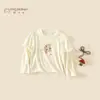 Roupas Infantis Meninas Outono Camada Base 2026 Novo Estilo Camiseta de Manga Longa Infantil Classe A Casual Confortável Blusa de Gola Redonda para Menina