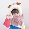 Gorro de Invierno para Niños de 3 a 8 Años, Gorro Integrado con Protección Facial a Prueba de Viento, Bufanda Cálida de Lana Tejida para el Cuello, Gorro para Niños y Niñas
