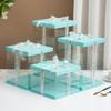 Caja de Pastel Transparente Azul Soñador con Tapa 6 Pulgadas 8 Pulgadas 10 Pulgadas 12 Pulgadas 16 Pulgadas Caja de Empaque Portátil para Pastel
