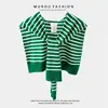 Chal Rayado Estilo Coreano para Mujer, Adecuado para Combinar con Camisas, Versión Delgada para Primavera y Verano, Chal de Punto Moderno para Habitaciones con Aire Acondicionado