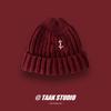 Gorro de lana con bolsillo de ancla estilo japonés para mujer invierno estilo coreano ins moda todo partido que favorece la cara gorro pequeño de punto pareja de moda
