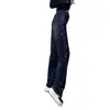 Jeans de Pierna Ancha Adelgazantes de Tiro Alto con Pedrería de Estrella para Mujer, Novedad Verano 2025 Otoño Sueltos Rectos de Largo Completo