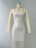 Vestido Maxi de Lentejuelas Exportación Transfronterizo Venta al por Mayor Vestido Espalda Descubierta Falda de Tirantes Vestido Delgado de Lentejuelas