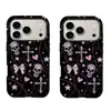 Comércio Exterior Mais Vendido Doce e Refrescante Caveira Rosa Capa Protetora de Camada Dupla para iPhone 16 Pro Capa de Telefone Coração de Amor Apple 17