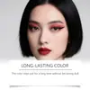 Zephoco Sombra Líquida Vermelha com Glitter Cor Natural Fácil de Aplicar Maquiagem para Olhos Maquiagem de Festa Sombra Portátil para Olhos