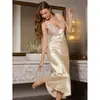 Amazon Aliexpress Transfronteiriço Novo Estilo Sexy Europeu e Americano Renda Bordada Ajustada Elegante Longo Vestido de Noite