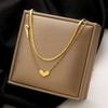 Celebridad de Internet Diseño Estilo Coreano Acero de Titanio amor amor Collar de Doble Capa Marca Nicho Femenina Cadena para Clavícula Sencilla Versátil
