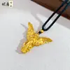 Colgante de Diosa Ángel con Alta Retención de Color Estilo Antiguo Chapado en Oro Incrustado con Diamantes, Collar Exquisito de Lujo Ligero, Cadena para Suéter, Estilo Tendencia Nacional