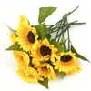 Girasol Artificial de Tallo Único al por Mayor Transfronterizo para Boda, Hogar, Decoración de Hotel, Arreglo de Paisaje Exterior y Arreglo Floral