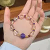 Pulsera de Calabaza de Plata 925 con Cristales Blancos y Amatista, Elegante y Exquisita, Versátil, Joyería de Perlas de Lujo Ligero de Gama Alta