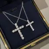 2026 Nuevo BM Mismo Estilo Moissanita Cruz Grande y Pequeña Collar Completamente de Diamante para Mujer Lujo Ligero Nicho Sentido de Alta Gama Cadena para Clavícula