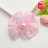 Nuevos Accesorios de Flores Cosidas a Mano con Bolas de Malla Coloridas, Moños de Doble Capa, Accesorios para el Cabello DIY, Bolsos, Ropa, Accesorios Semi-Terminados