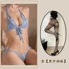 Noche Dorada Lencería Sexy Bikini Sexy de Tres Puntos Entrepierna Abierta Tentación talla grande qqny Pasión Encaje Pijama