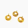 El mismo estilo que en la joyería, colgante de pepita de oro pequeña con virutas de hielo brillantes de oro de arena estilo antiguo, collar de pepita de oro pequeña con virutas de hielo de alta gama de lujo ligero