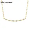 Colar de Moda com Elementos Swarovski Pingente de Cristal Geométrico Sorriso Colar Simples de Nicho Estilo Coreano para Mulheres