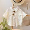 Traje de Niño Verano Nuevo Estilo Estilo Coreano Camisa Hueca de Manga Corta para Niños Pequeños y Medianos, Moda para Bebé Conjunto Holgado de Dos Piezas