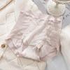 Ropa interior de encaje de cintura alta para mujer, proteína de seda 7A, antibacteriana, de talla grande, para vientre y cadera, transpirable, sin costuras, al por mayor