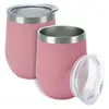 Venta directa de fábrica 12 oz taza de doble pared de acero inoxidable 304 tapa push-pull taza para beber directamente taza casera de gran barriga en forma de U
