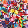 Cuentas de Resina Rayadas de Colores con Agujero Grande, Cuentas Espaciadoras de Colores Mixtos, Cuentas de Barril Rayadas Horizontales, Accesorios para Joyería de Cadena de Teléfono Móvil DIY, Cuerda para Cabeza