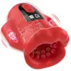 Entrenador con forma de boca, masajeador de pene masculino, vibrador de silicona, copa de avión recargable, juguete sexual para adultos