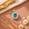 Pingente vintage de zircônia cor rubi para mulheres, pingente de colar florido com diamantes, acessório de corrente para clavícula de luxo leve de alta qualidade