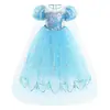 Vestido da Elsa de Frozen Vestido da Princesa Cinderela Vestido de Halloween Moda Primavera e Outono Infantil