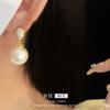 Pendientes de perla con forma de gota de agua de circonita con aguja de plata galvanizada en oro real, exquisitos pendientes que combinan con todo, pendientes de moda simples, venta al por mayor de fábrica