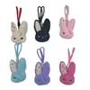 Pingente de Pelúcia Coelho Patchwork Criativo de Subcultura Lanyard de Coelho Fofo Sorrindo de Forma Legal e Maligna Pingente Personalizado para Bolsa