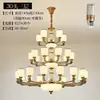 Novo lustre grande estilo chinês para vilas duplex, iluminação minimalista moderna para sala de jantar, sala de estar e mezanino em casas de construção própria