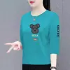 Superávit de comercio exterior transfronterizo ropa de marca para madres, ropa para mujeres de talla grande para mediana edad y ancianos, camiseta holgada de manga tres cuartos para mujer