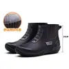 Botas de lluvia cortas, antideslizantes y engrosadas para mujer, adecuadas para usar al aire libre, vadear en el agua, trabajos de cocina y como zapatos sin cordones.; zapatos impermeables de talla adulta, estilo coreano
