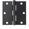Bisagra Americana Civil de Venta Caliente Transfronteriza 3 / 3.5 Pulgadas Negro Mate Plástico Bisagra de Hierro en Ángulo Recto Bisagra para Puerta Interior