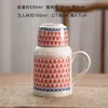 Bule Cerâmico Retrô para Cozinhar Criativo Pequeno Pote Quente Doméstico com Tampa Bule para Infusão Xícara de Chá Escritório Grande Capacidade Caneca de Presente