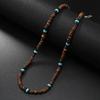 Collar de estilo bohemio con cadena de clavícula y cuentas de cáscara de coco natural hecho a mano para hombres europeos y americanos de moda transfronterizos