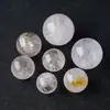 Bola de cristal natural, bola de cristal blanco al por mayor, bola simbiótica de flor de resina amarilla de cristal blanco, bola de cristal de matriz de siete estrellas para entrada de sala de estar