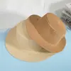 Sombrero de Paja de Ala Plana para Adultos y Niños, Sombrero de Pescador Liso para DIY, Protección Solar para la Playa, Sombrero de Paja Transpirable de Alta Calidad para la Playa