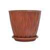 Vaso de flores de varanda doméstica multicolorido com padrão ondulado espesso e suporte para bacia, material pp durável, vaso de flores com bandeja