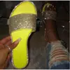 Large Size Women's Shoes Slippers 2020 Summer European New Style Bright Diamond Flat Slippers Women's Sandals