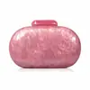 Bolsa Feminina para Comércio Exterior Transfronteiriço Novo Estilo Europeu e Americano Oval Concha Acrílico Moda Bolsa de Festa Ombro Único Transversal