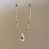 Colar Maillard Pedra Olho de Tigre Dourado para Mulheres 2025 Novo Corrente de Clavícula Usada Corrente de Suéter de Luxo Acessível Nicho High-End