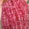 Rosa Flor de Cerejeira Brilhante Chuva Contas Espalhadas Flor de Cerejeira Natural Calcedônia de Gelo Contas Redondas Pulseira de Contas Artesanal DIY