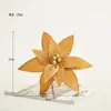 Decoraciones Navideñas 25cm Flor de Navidad Blanca Retro Artificial Falsa Hecha a Mano Flor de Tela Arreglo Florero Accesorios
