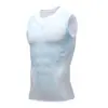 Nuevo chaleco de verano sin mangas para hombre, cuello redondo, diseño estampado, bloques de color, estilo americano, moderno, versátil, camiseta de tirantes informal pullover